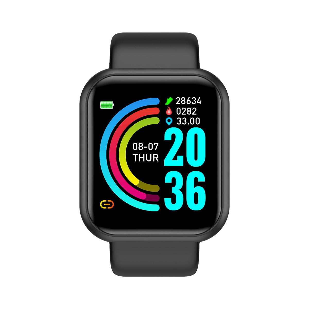 Y68 Full-Featured 24 hours Tracking Fitness Health Sports Watch Strap Blood Oxygen Digital Watch
