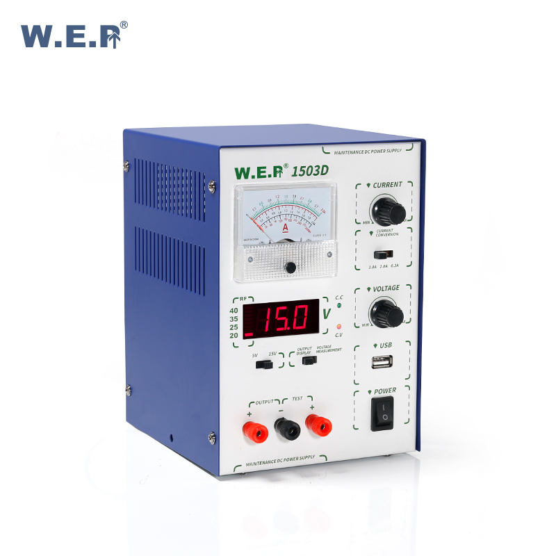 Регулируемый лабораторный источник питания постоянного тока WEP1503D, 15 В, 3 А