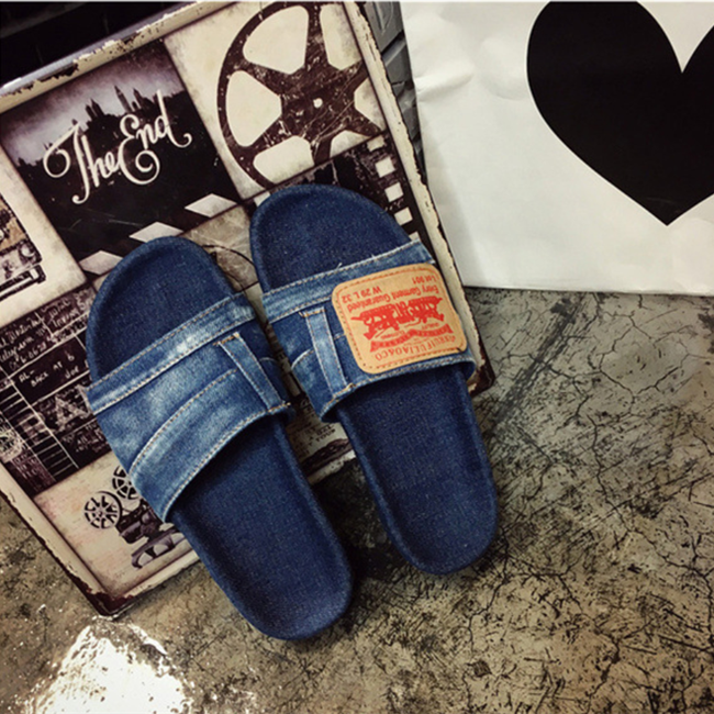 Летние женские сланцы BlueJean, повседневные джинсовые Тапочки