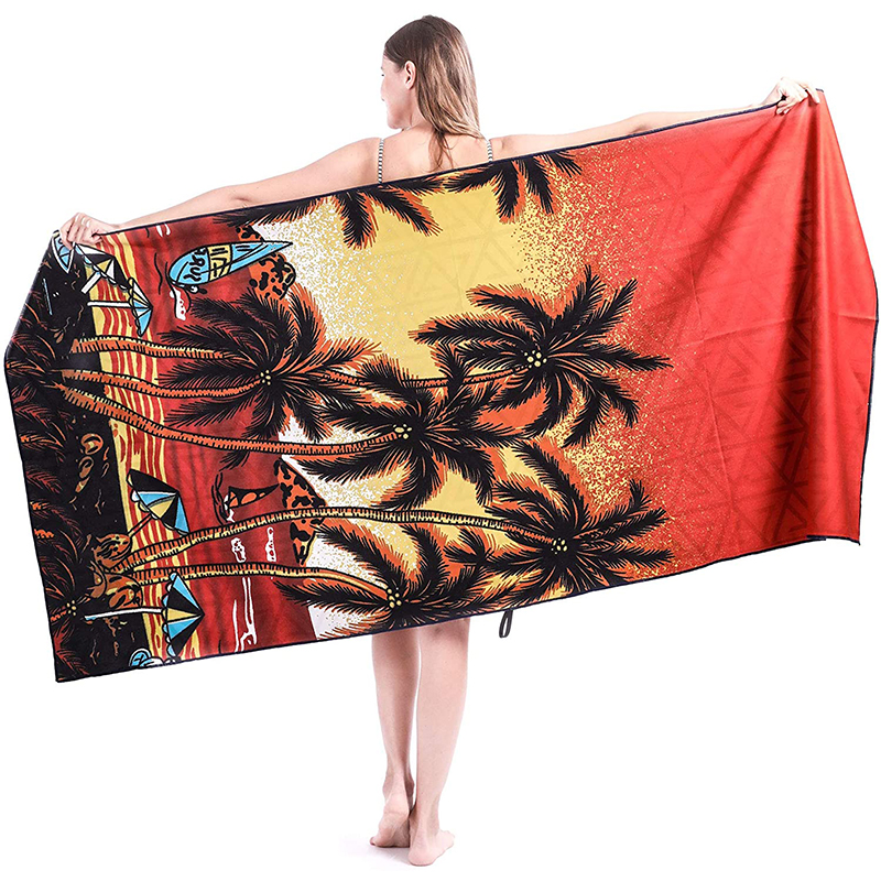 Custom Transfer Printing Microfiber Swimming Quick Dry Sand Free Beach Towel