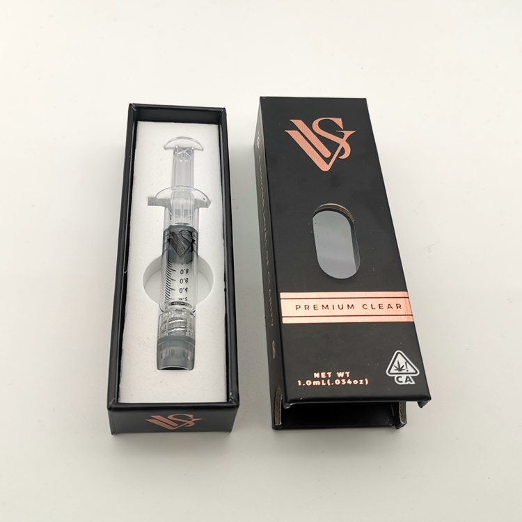 Пользовательский логотип luer lock 1 мл стеклянный шприц CBD упаковка масла с сопротивлением ребенку