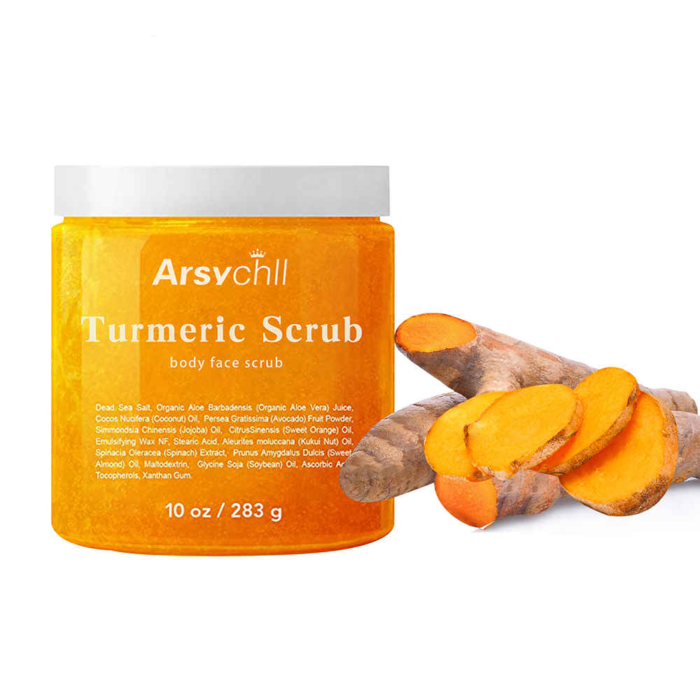 Private Label Brightening Exfoliating Honey Sugar Organic Face Body Ginger Turmeric Body Scrub
