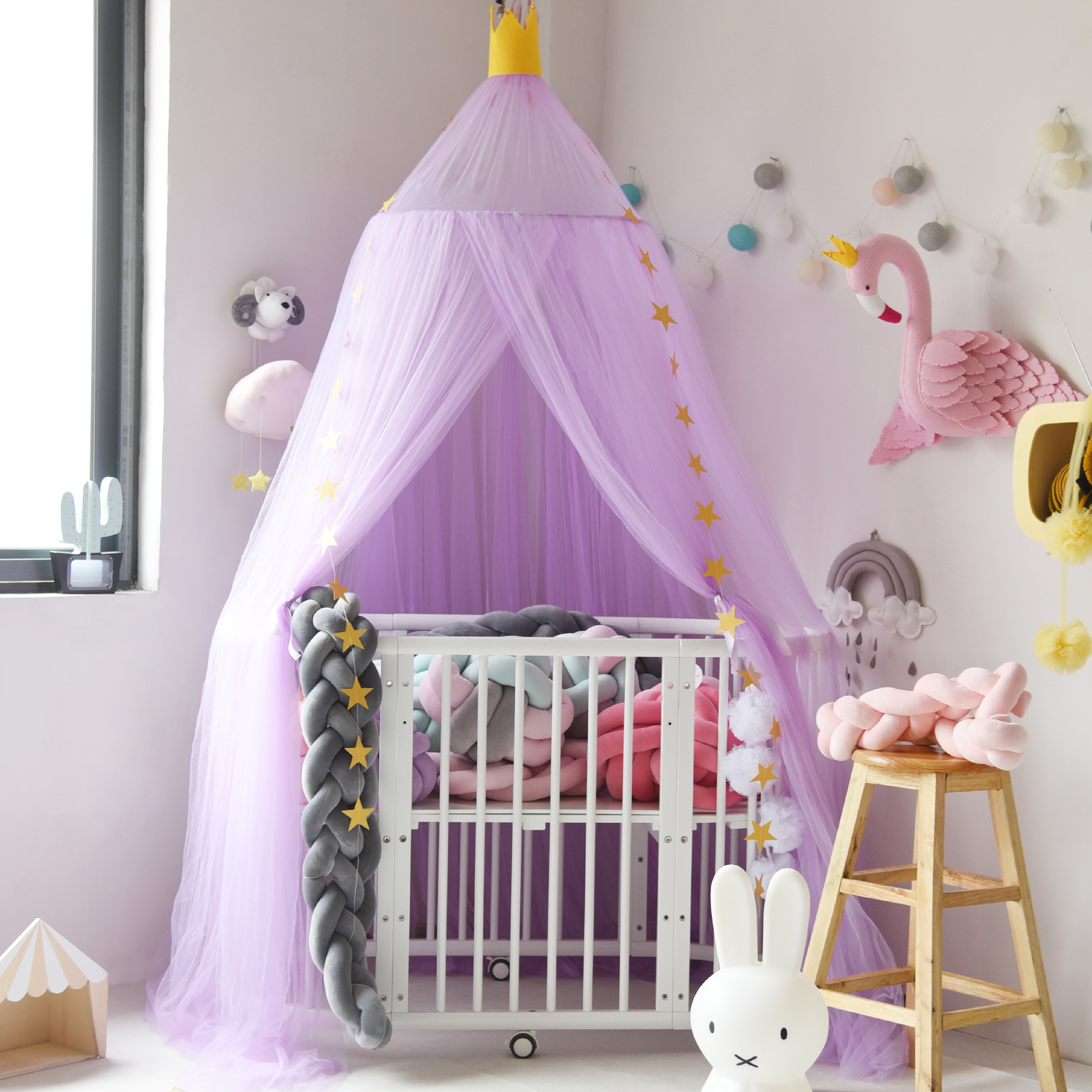Pophorn 7 Slices Dome Dropshipping Wholesale Prices Sample Window Single Bed Mosquito Net Tent Baby Mosquito Net