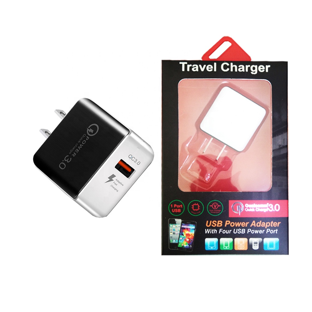 USB-адаптер для быстрой зарядки с 1 портом и вилкой Стандарта США, 18 Вт