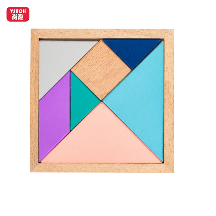 2019 Китай Производство детей Tangram головоломки, Деревянный Tangram
