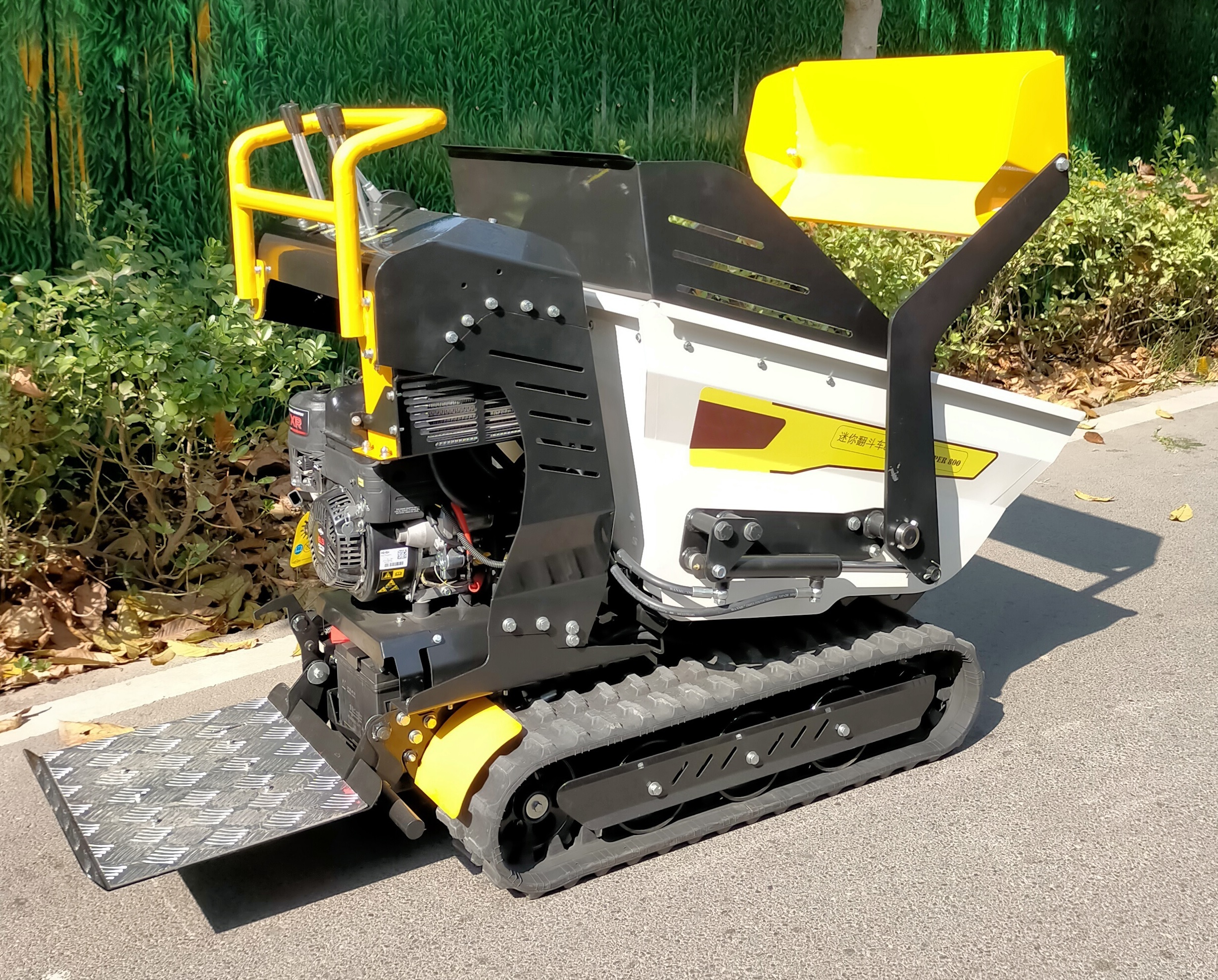500kg weight hydraulic mini dumper Powered Rubber Track Mini Cart Transporter, Crawler Mini Dumper