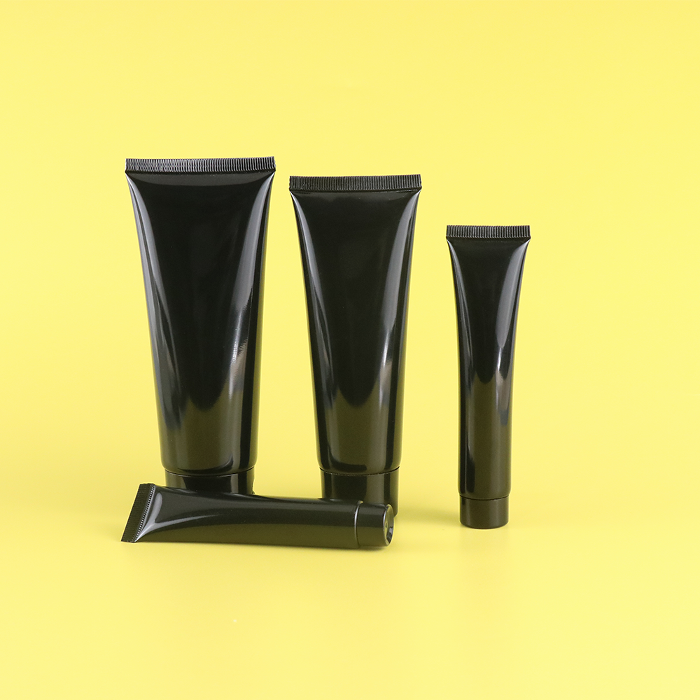 Black Color Matte Cosmetic Tube for Cream, Plastic Cosmetic Soft Tubes container/ Sun Cream Tube Cosmetics plastic PE packaging