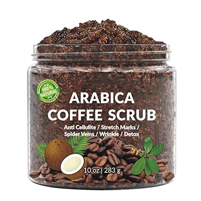 100% Natural Anti Cellulite and Stretch Mark Exfoliating Remove Dead Skin Arabica Coffee Body Scrub Private Label