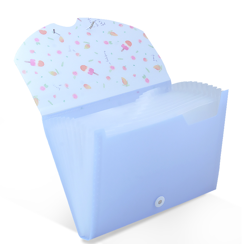 Latest cusromised clear file folder hanging button file folder organizer with 13 pockets
