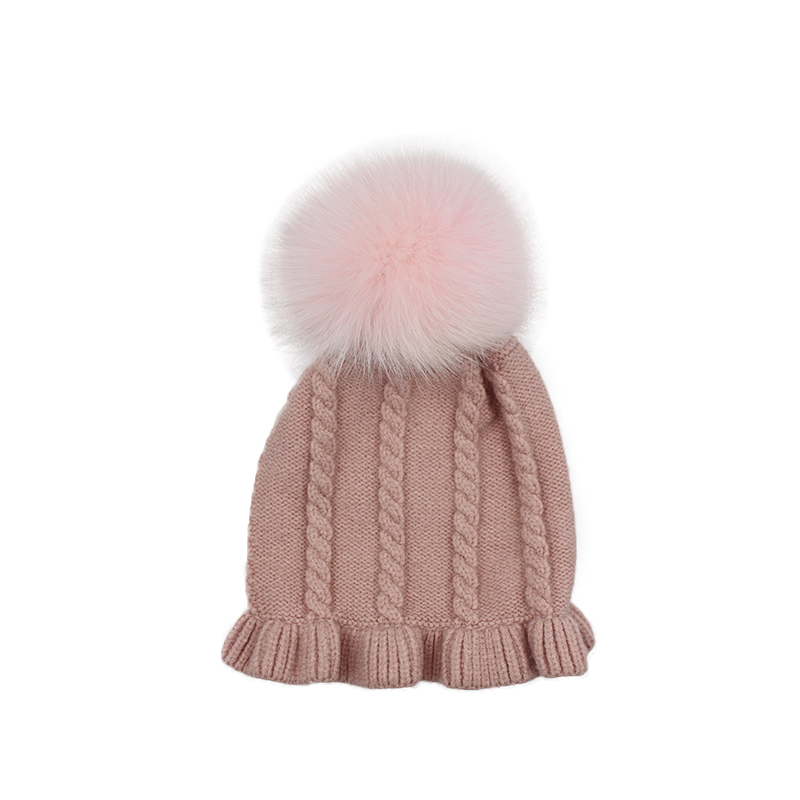 luxury beanie knitted kids pom pom hat customize designer winter hats