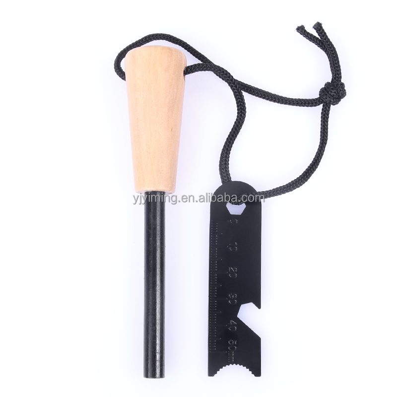 Camping Ferrocerium ferro Rods Flint survival striker magnesium firestarter Friction Fire Starter stone wood handle