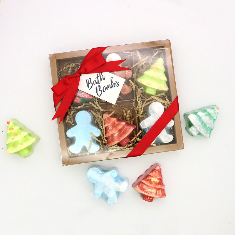 Christmas bath salt set snowman christmas tree bubble bath bath ball manufacturer custom men and women fragrance gift box