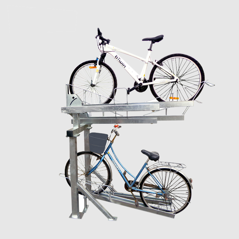 Outdoor Carbon Steel High Quality Double Stack Layer Multiple Bicycle Rack Stand Supplier From China