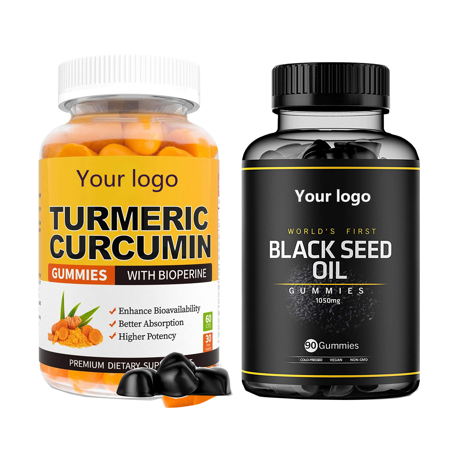 Organic Full Spectrum vitamin d3 multivitamin Black Seed Oil Nutritional Supplement turmeric ginger Biotin elderberry gummies