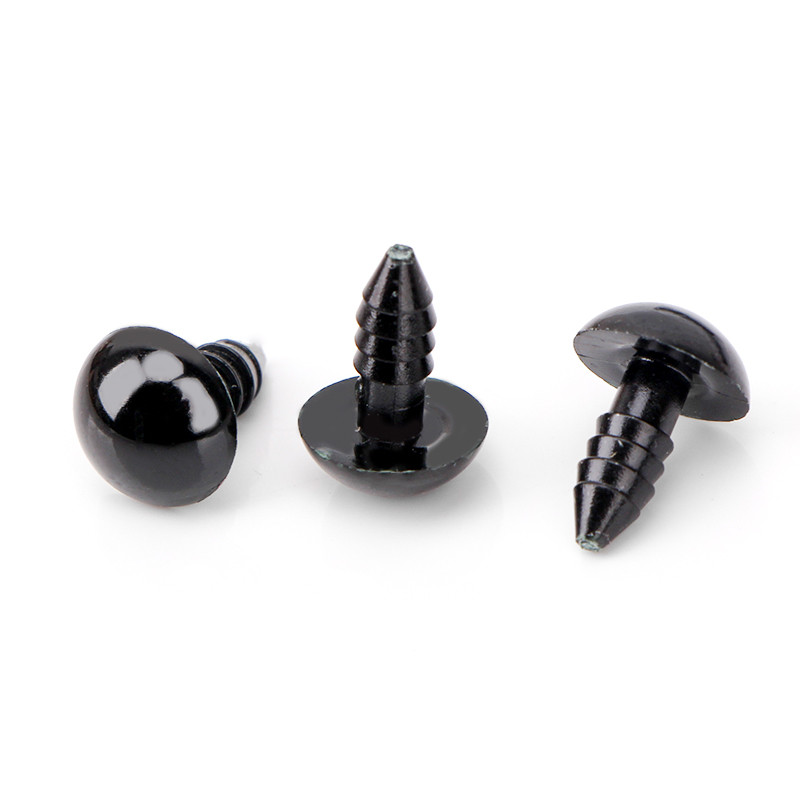 DIY tools 100pcs 6-12 mm Black Plastic Crafts Safety Eyes For Teddy Bear Dolls Making Animal Accessories S0173-01