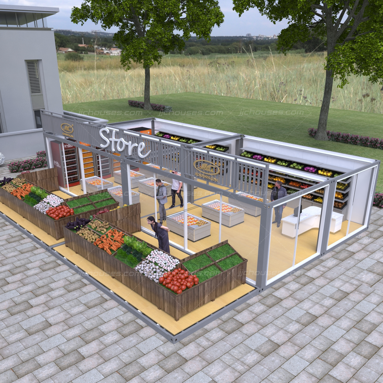 Portable mobile villa living china modulares prefabricada casas house commercial space movable shipping container shops for sale