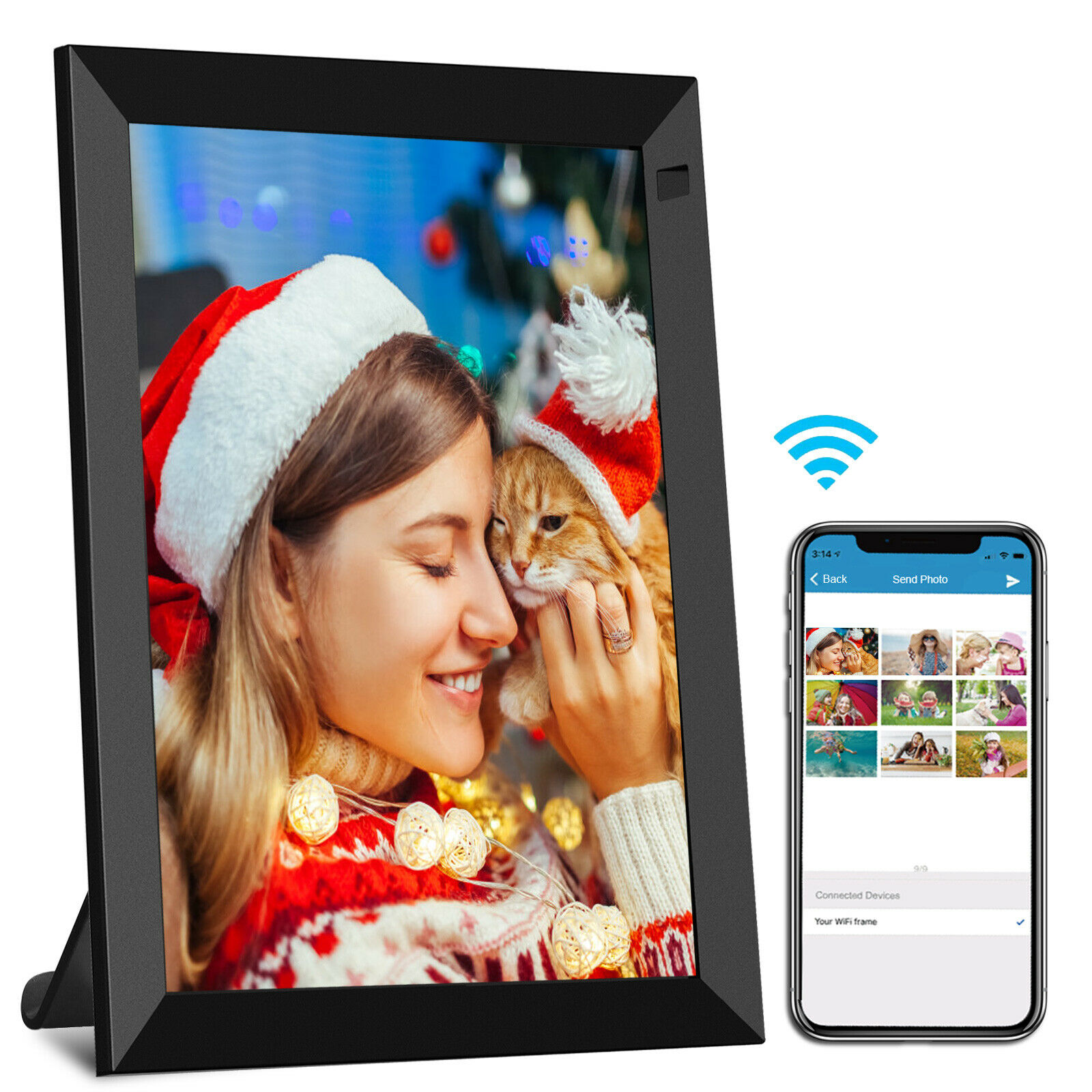 10,1 "Frameo Social Photo Frameo получает фотографии через WIFI от друзей и семьи через смартфон