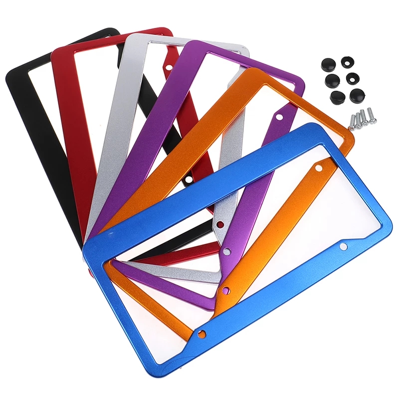 Universal Aluminum Alloy US Car License Plate Frame Cover Auto Waterproof Number Plate Holder