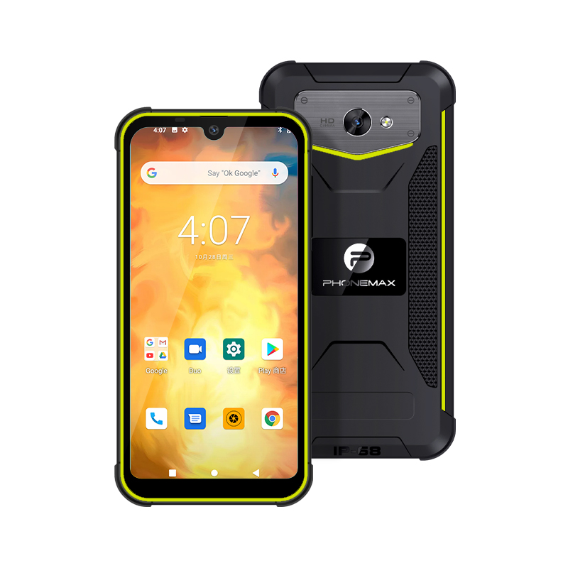 Phonemax M1 IP68 прочный телефон 5,71 "полный экран 19,5: 9 face ID android 10,0 мобильный телефон хорошая цена смарт-чехол для телефона