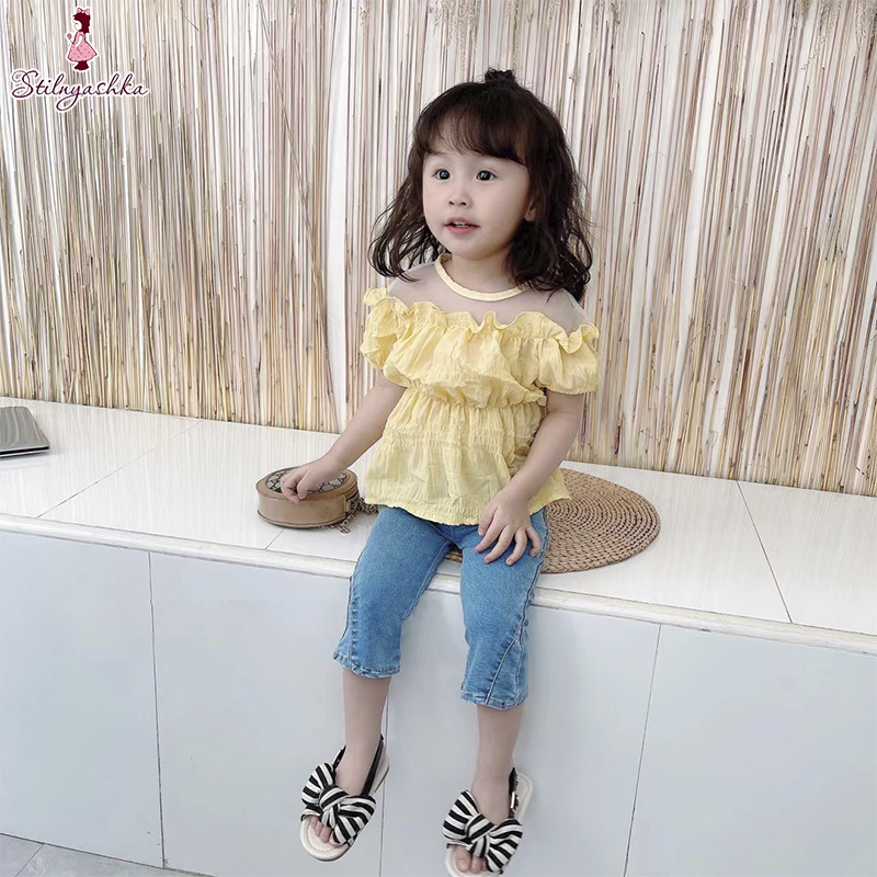 Wholesale summer custom color casual toddler girl summer blouse 2021