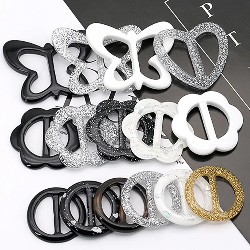 YN Resin T Shirt Clips Scarf Buckle Fashion Neckerchief Silk Clasp Buckle for Clothing T-Shirt Holder Neck and Waist Decoration