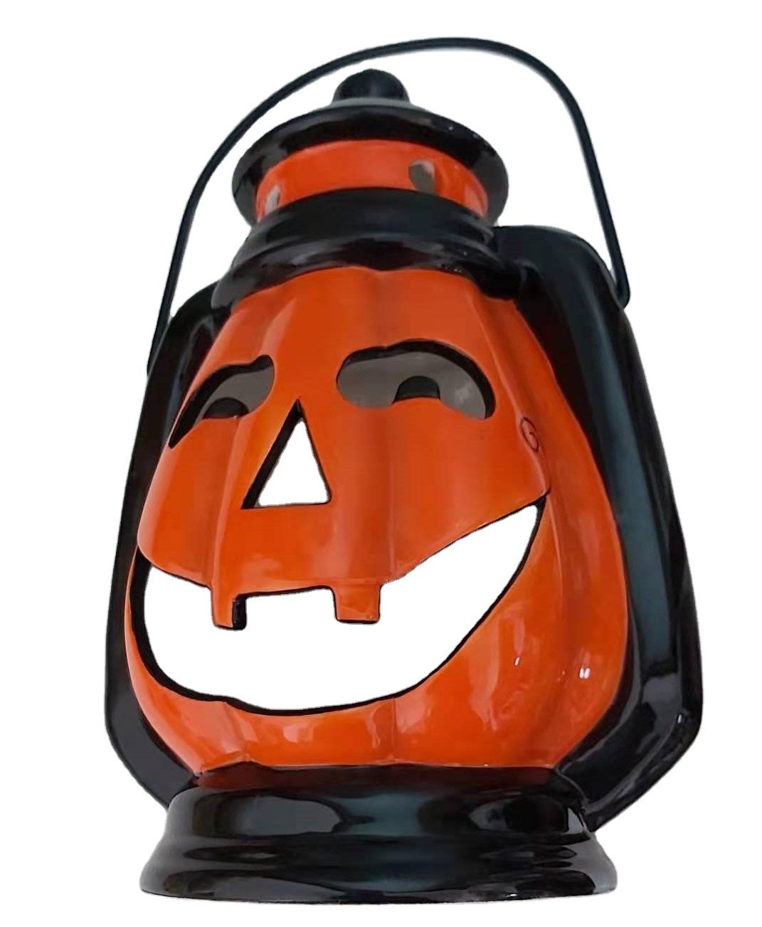 halloween decoration ornament halloween smiling ceramic halloween pumkin lighthouse with tealight seasonal decoration
