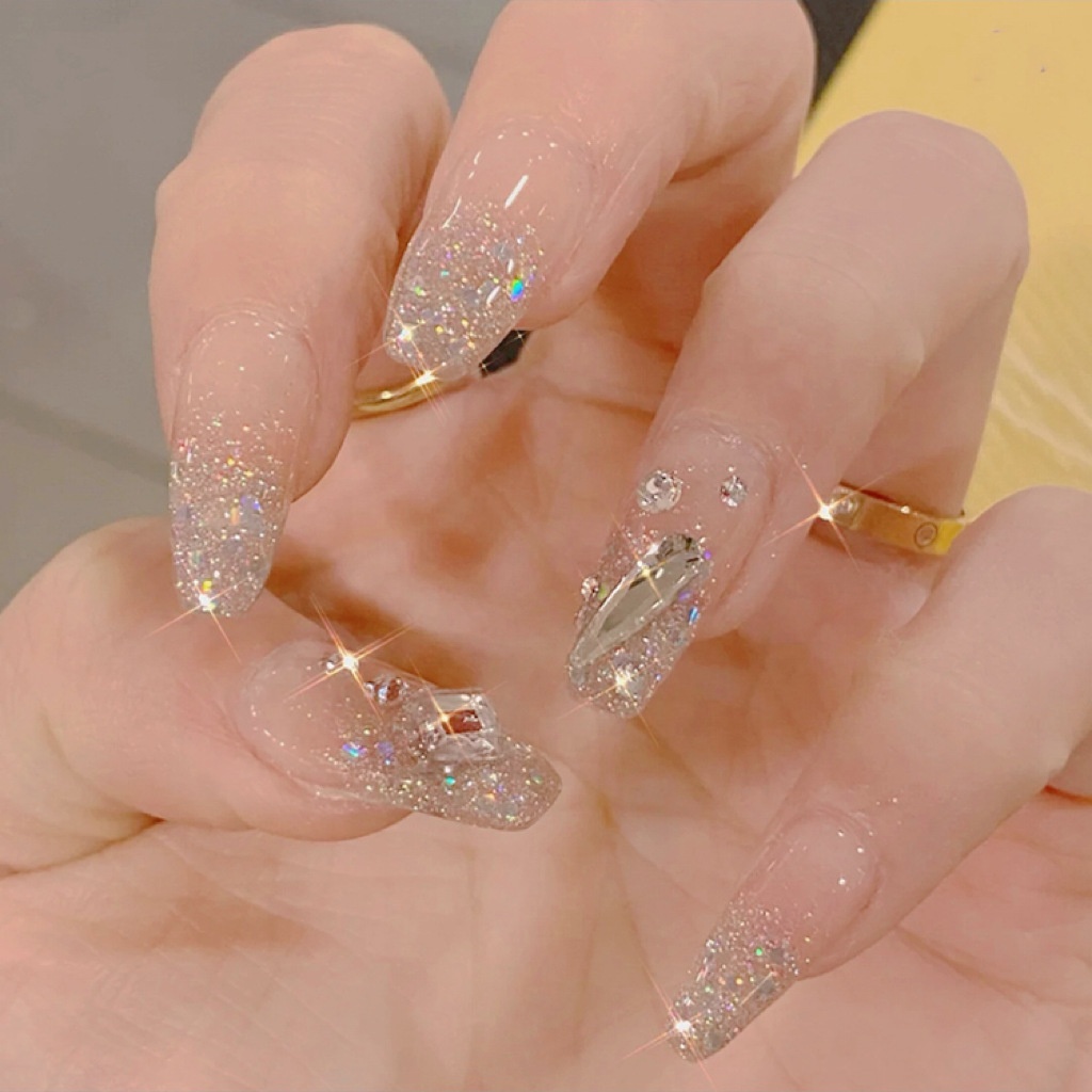 TKL cheap price 3d decoration jewelry High-Heeled fake nails press on ballet rhinestone nail