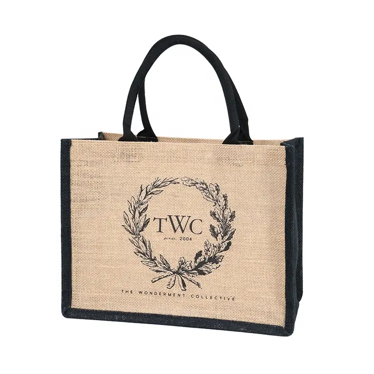 Best Quality Personalized Jute Shopping Bag Wholesale Hemp Bags With Button