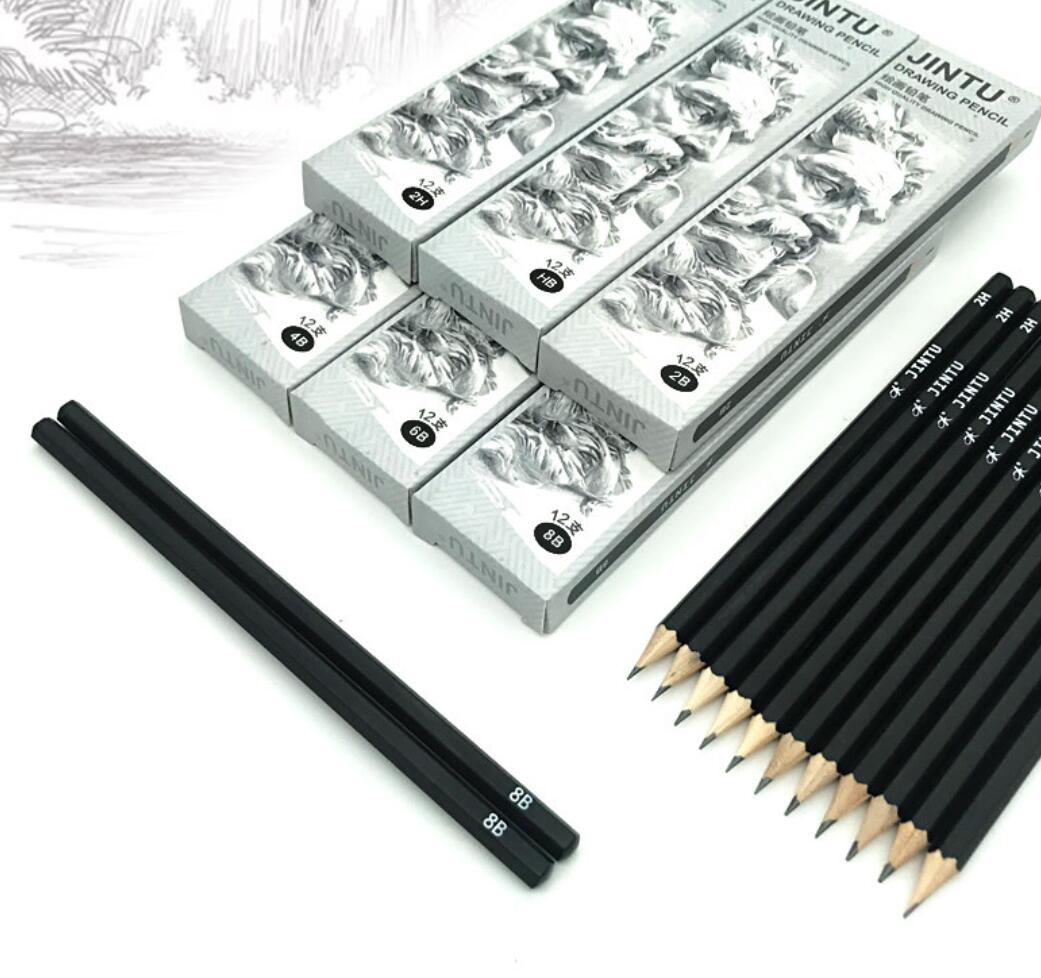 Charcoal 2B 4B 6B 8B Artist Drawing Pencil Set Professional