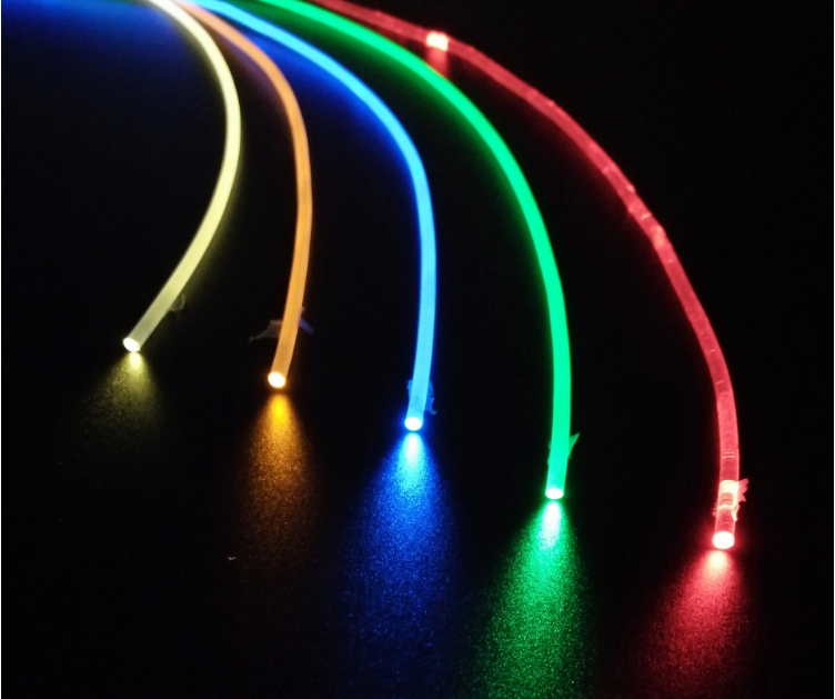 LED plastic side glow fiber optic Lights 3.0mm lighting decorative star ceiling black jacket plastic optical fiber for ceiling