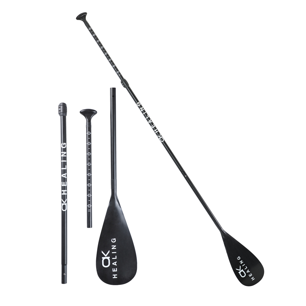 2021 New Design Customized Logo 3-section Adjustable 7075 Aluminum Shaft SUP Paddle with Nylon Blade