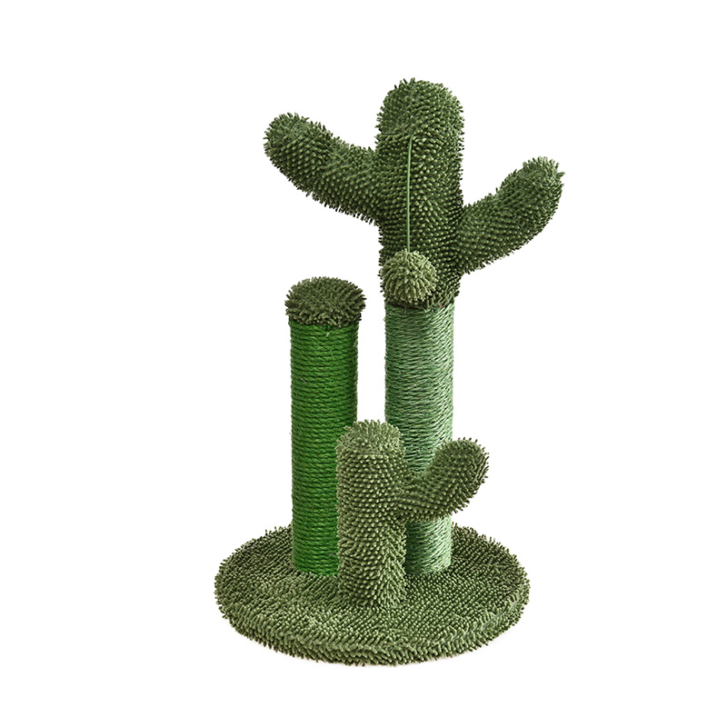 Материалы Sisal, вертикальная Когтеточка для прыжков с зеленой стойкой, игрушка, кактус, дерево для кошек