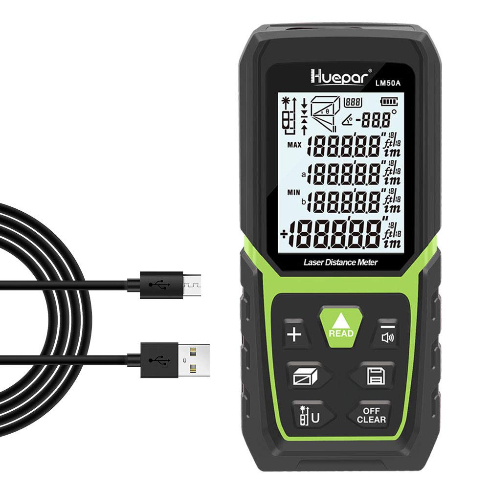 HUEPAR LM50A & LM100A & LM120A с перезаряжаемой литий-ионной батареей, электрический датчик угла, многорежимный лазерный дальномер