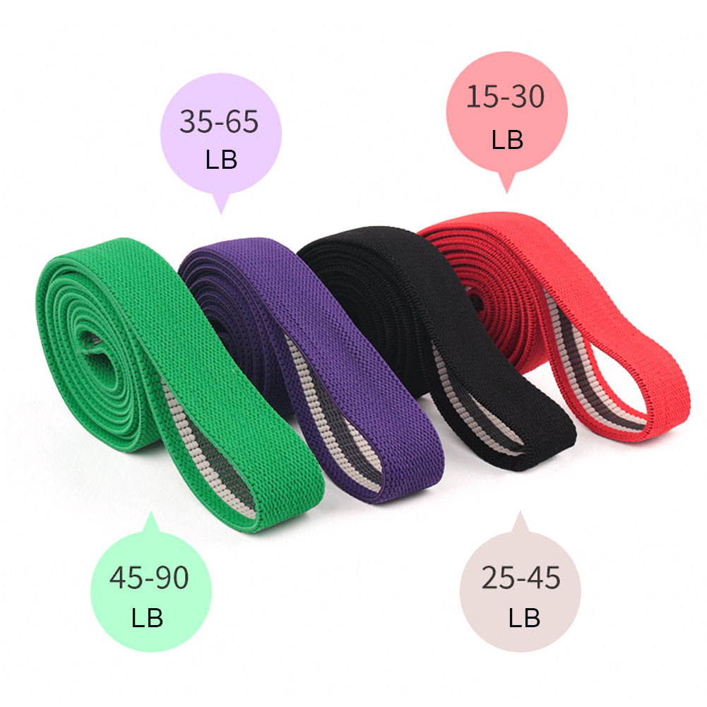 4 Levels Fitness Elastic Resistance Exercise Bands Workout Pull Up Bands Fabric Long Resistance Bands Set