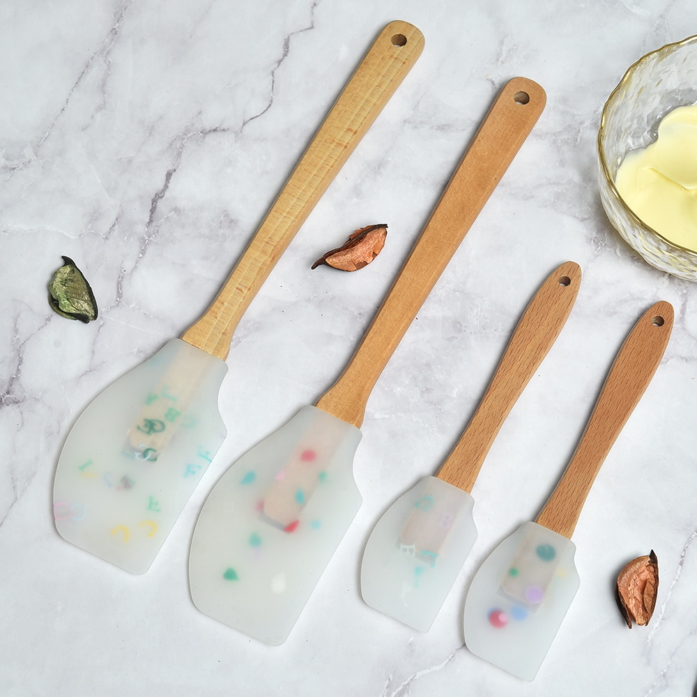 Оптовая продажа, комплект из 2 предметов одежды Food Grade силиконовые шпатели выпечка набор противостоящий теплу Гибкая шпатели выпечки