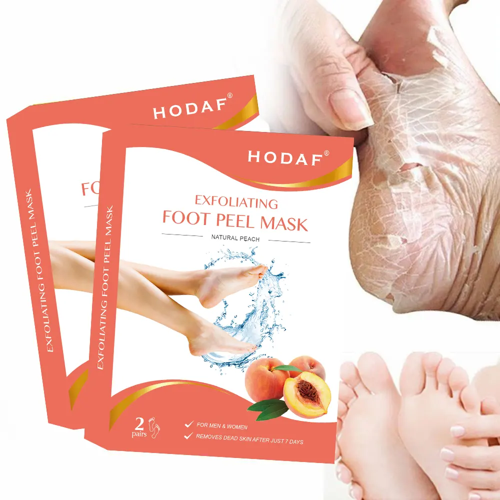 crack Callus Removal Foot Pack / Foot Peel Mask with Peach lavender by HODAF,2 Pack Foot Mask Dermatologically Tested