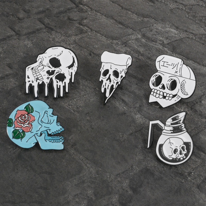 Ging Builders New Designs Metal Personalized Skeleton Zombie Enamel Lapel Pin Badge Halloween Pin Decoration