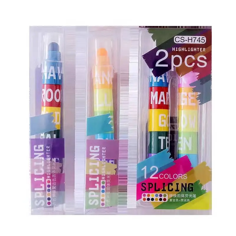 Private label oem promotional pastel pen text marker vivid color highlighter pen with logo