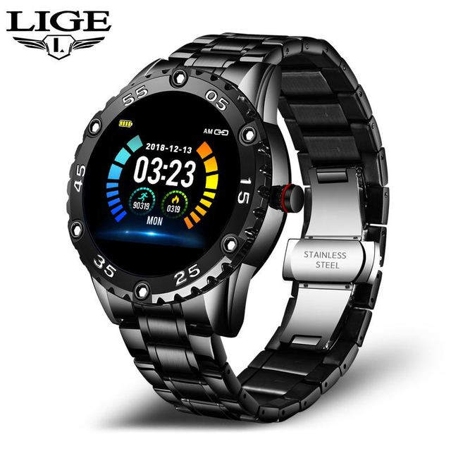 Lige BW0153 из нержавеющей стали Smartwatch напоминание спортивный водонепроницаемый новый 2021 Lige мужские умные часы