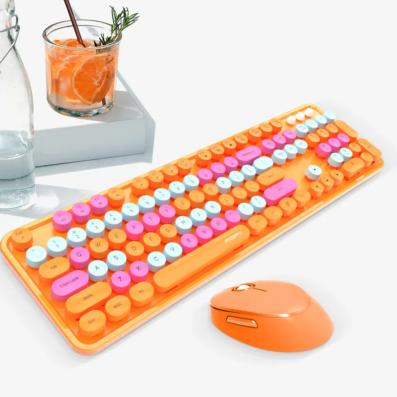 Mini Keyboard Mouse Kit Colored 2.4G Wireless Mouse Wireless Keyboard Combos Factory Price Mixed Colors Usb Customized Logo
