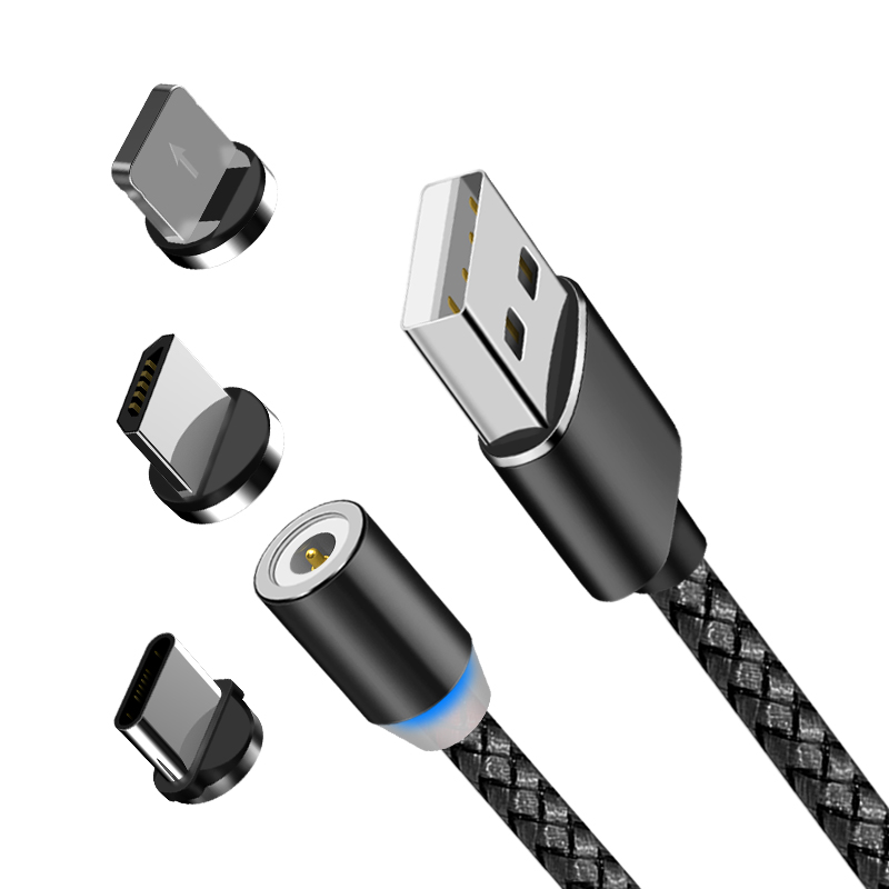 Magnetic Phone Charger 3-in-1 Data Transfer Magnetic Cable Compatible Android Type C iProduct