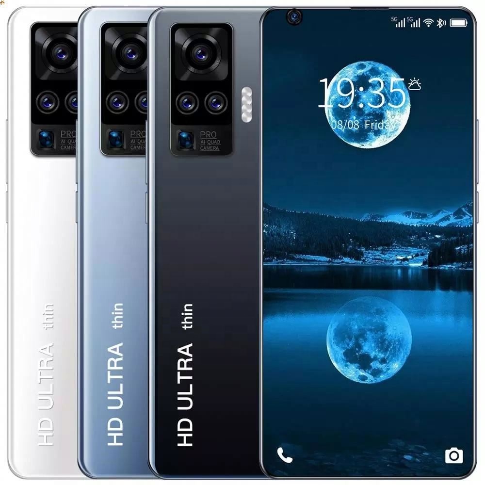 Оптовая продажа, новая мода 2021 года, X60 Pro Android AMOLED 3G 4G 5G, телефон android, Оригинальный разблокированный смартфон