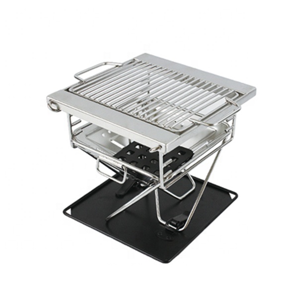 Portable Stainless Steel Folding Suitcase BBQ Grill Barbecue Camping Fire Pit