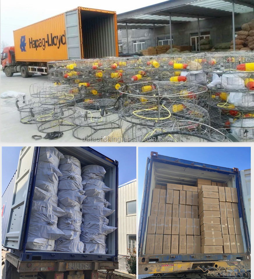 Best quality crab trap hoop net large stock crab net pot foldable portable crab box