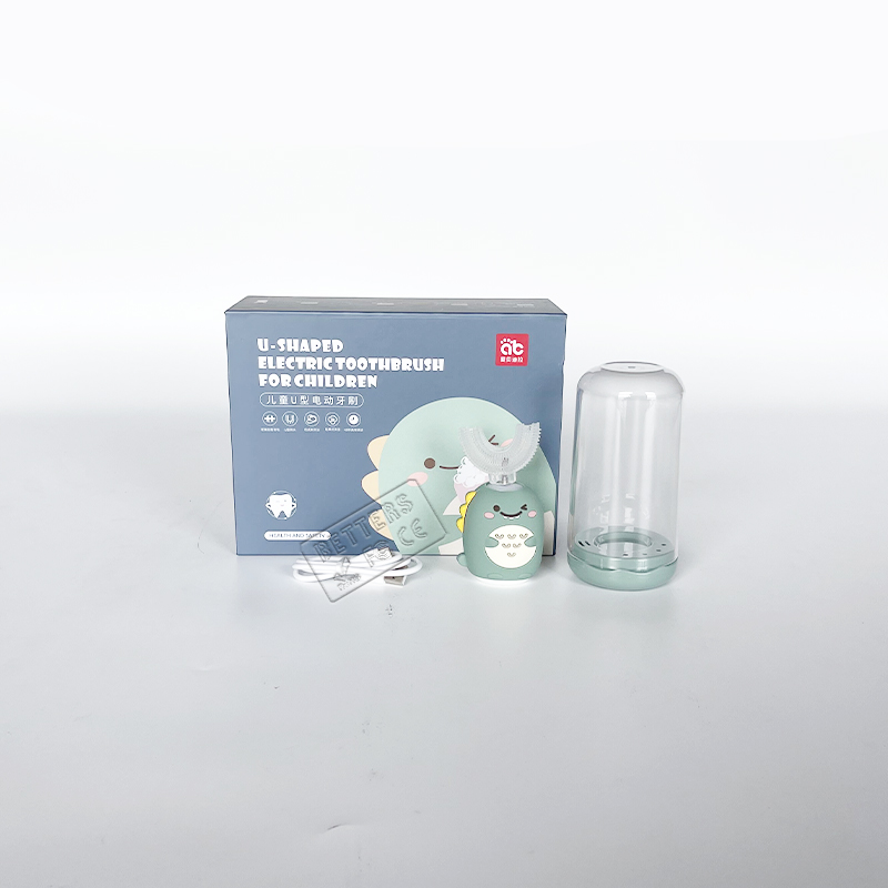Betters wholesale patent smart u shape u type 360 children kids soft whole mouth cleaning sonic electric toothbrush with timer