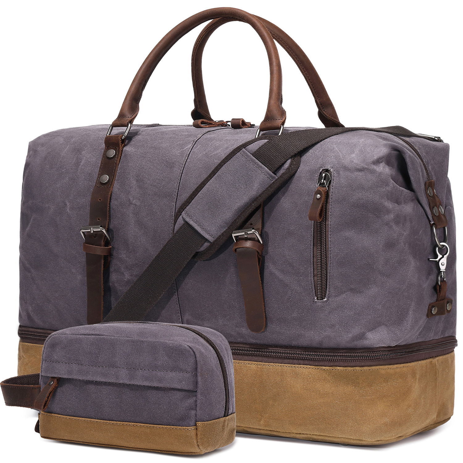 N-87 Nerlion Wholesale Vintage Weekend Canvas Leather Waxed Wax Travel Custom Sport Gym Luxury Duffle Bags With Logo