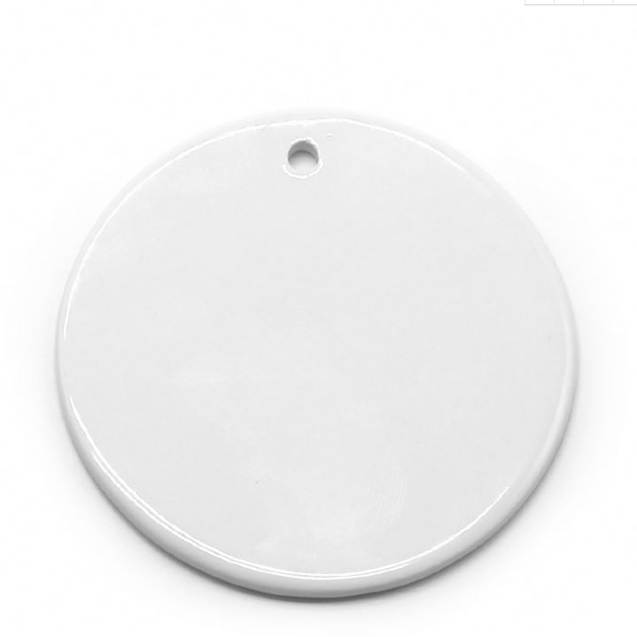 Wholesale Christmas ornaments Blank ceramic heat transfer Christmas decoration pendant sublimation blank Christmas ornament