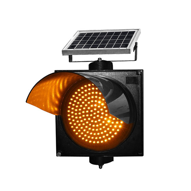 200mm 300mm LED Solar Traffic Signal Light Yellow Light Solar Traffic Light