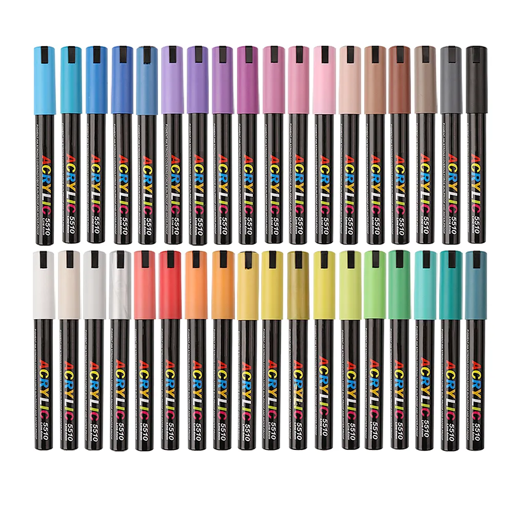 12/24/ 36 colors solid acrylic paint permanent marker pens set for stone wooden glass cloth