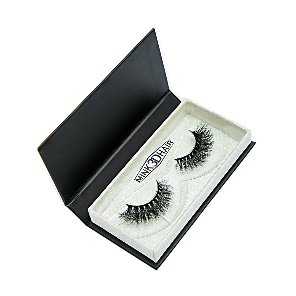 Factory Latest Black Fur Mink Strong Endurance Eyelashes Handmade Box for Beauty Daily Makeup